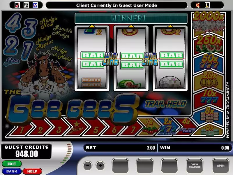 The Gee Gees Fun Slot Game made by Microgaming with 3 Reel and 1 Line