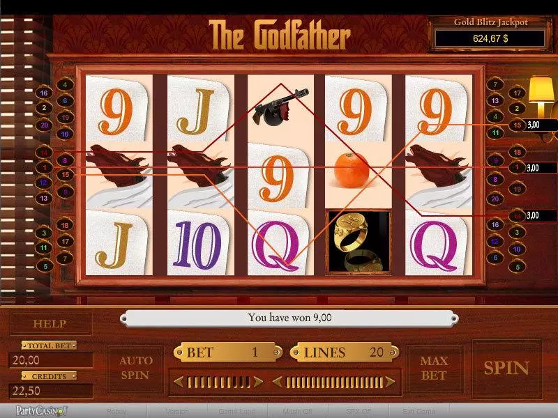 The Godfather Fun Slot Game made by bwin.party with 5 Reel and 20 Line