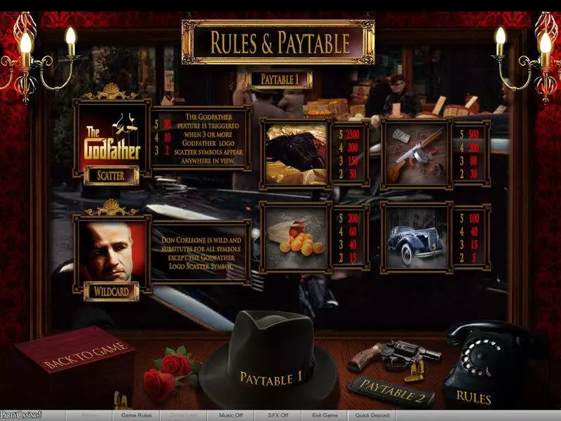 The Godfather Part I Fun Slot Game made by bwin.party with 5 Reel and 30 Line