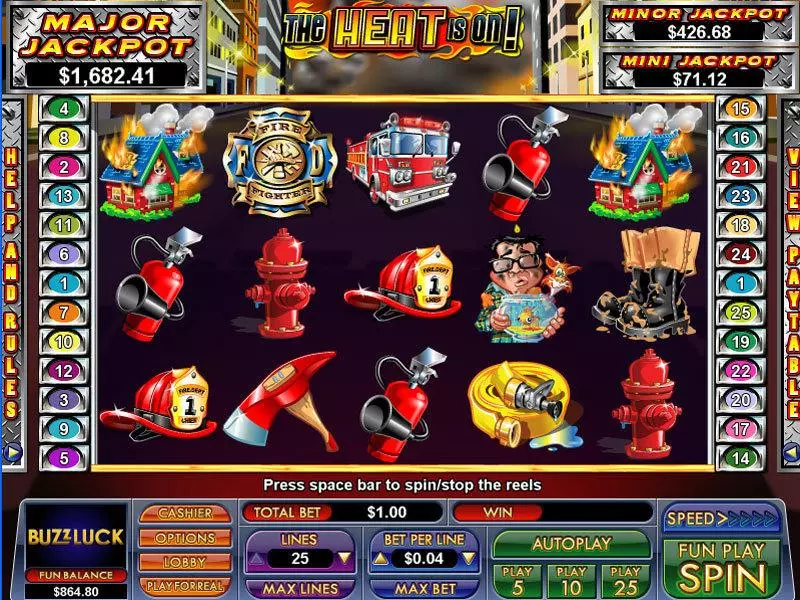The Heat Is On! Fun Slot Game made by NuWorks with 5 Reel and 25 Line