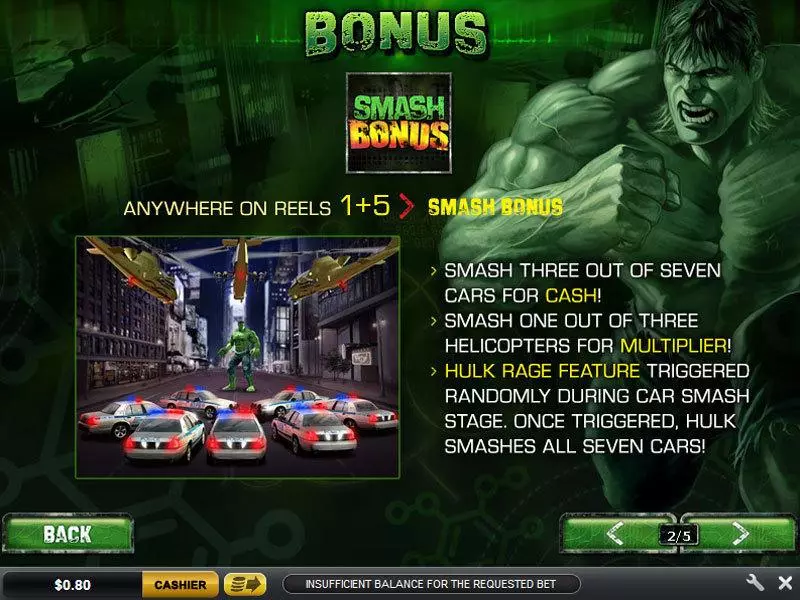 The Incredible Hulk 50 Line Fun Slot Game made by PlayTech with 5 Reel and 50 Line