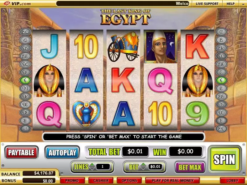 The Last King of Egypt Fun Slot Game made by WGS Technology with 5 Reel and 25 Line