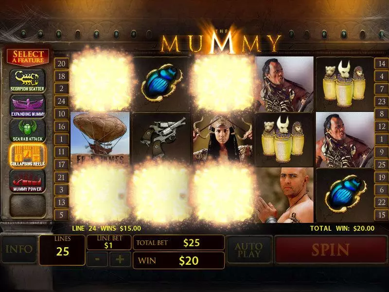 The Mummy Fun Slot Game made by PlayTech with 5 Reel and 25 Line