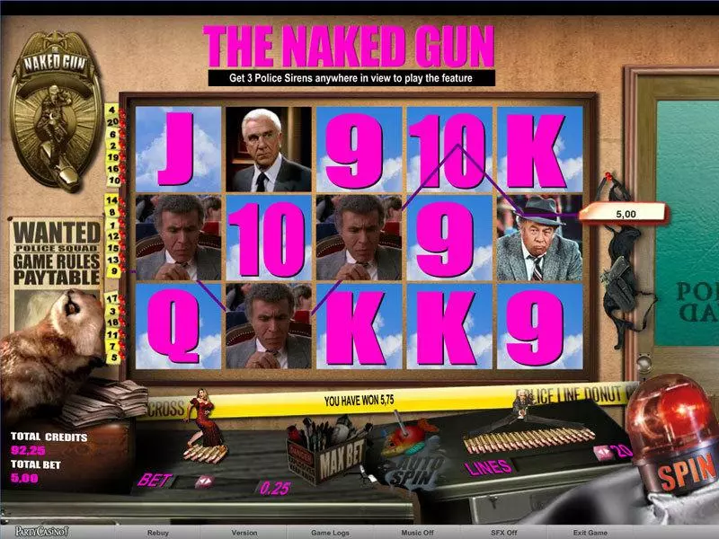The Naked Gun Fun Slot Game made by bwin.party with 5 Reel and 20 Line
