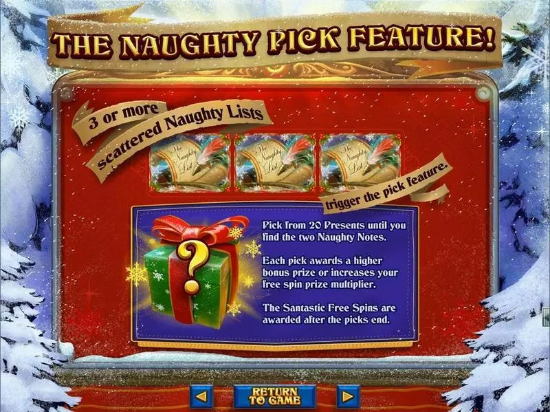 The Naughty List Fun Slot Game made by RTG with 5 Reel and 50 Line
