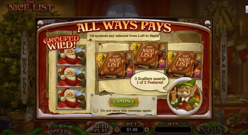 The Nice List Fun Slot Game made by RTG with 5 Reel and 1024 Way