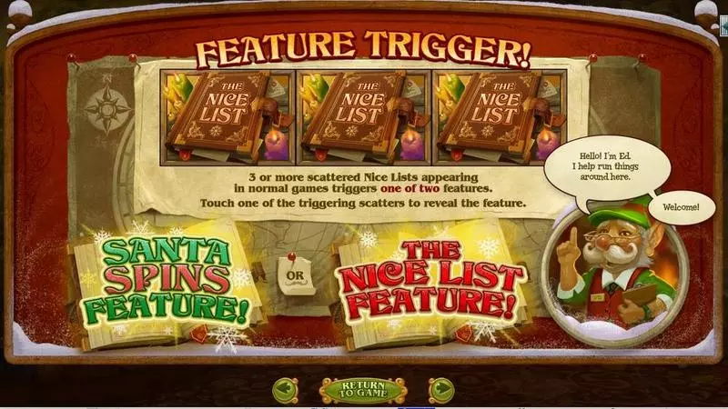 The Nice List Fun Slot Game made by RTG with 5 Reel and 1024 Way