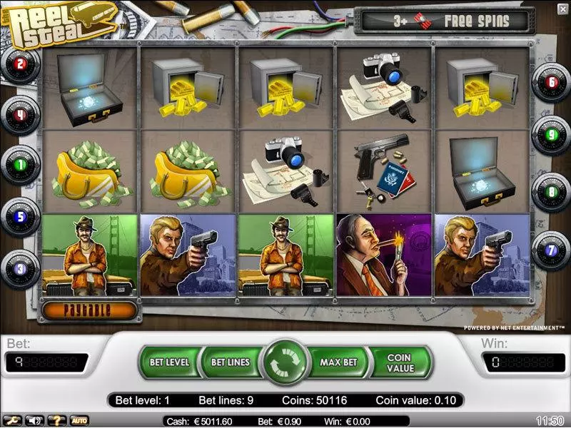 The Reel Steal Fun Slot Game made by NetEnt with 5 Reel and 9 Line