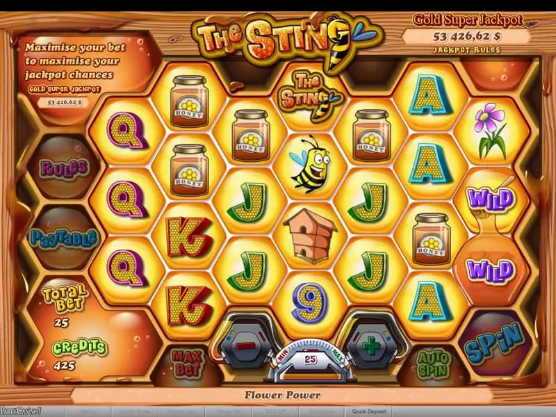 The Sting Fun Slot Game made by bwin.party with 7 Reel and 100000 Way