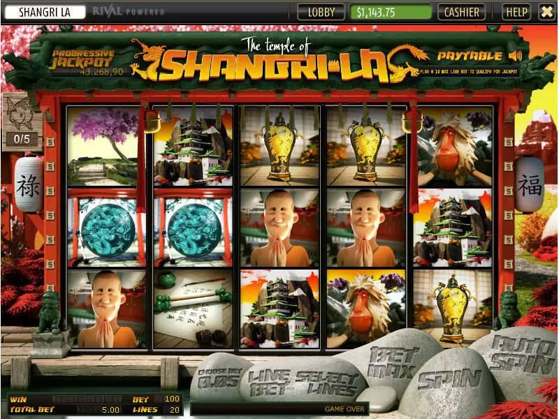 The Temple of Shangri-La Fun Slot Game made by Sheriff Gaming with 5 Reel and 20 Line