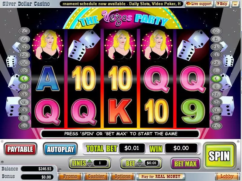 The Vegas Party Fun Slot Game made by WGS Technology with 5 Reel and 25 Line