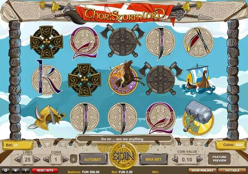 Thor: Stormlord Fun Slot Game made by 1x2 Gaming with 5 Reel and 25 Line