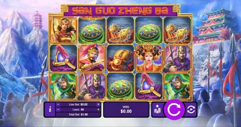 Three Kingdom Wars  Fun Slot Game made by RTG with 3 Reel and 50 Line