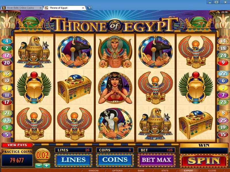 Throne of Egypt Fun Slot Game made by Microgaming with 5 Reel and 25 Line