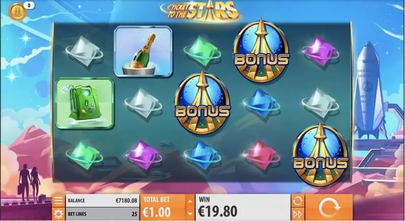 Ticket to the Stars Fun Slot Game made by Quickspin with 5 Reel and 25 Line