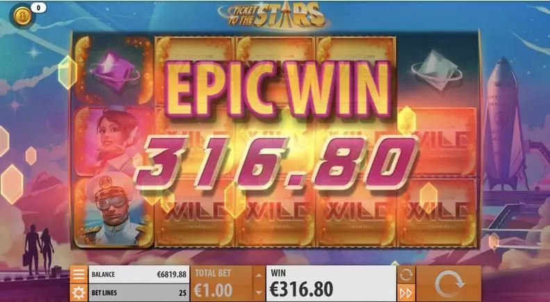 Ticket to the Stars Fun Slot Game made by Quickspin with 5 Reel and 25 Line