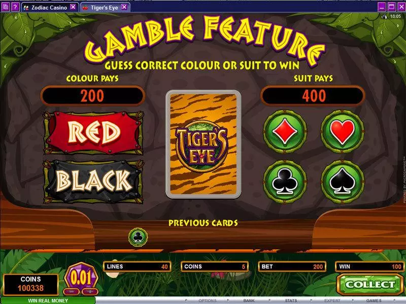 Tiger's Eye Fun Slot Game made by Microgaming with 5 Reel and 40 Line