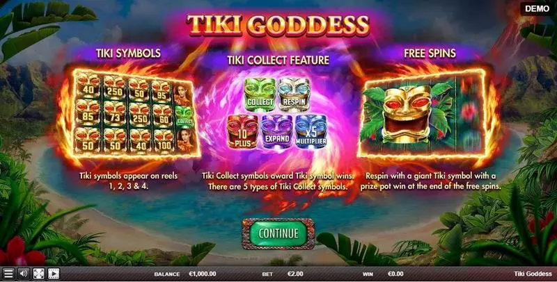 Tiki Goddess Fun Slot Game made by Red Rake Gaming with 5 Reel and 25 Line
