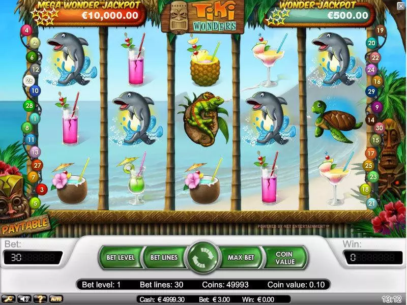 Tiki Wonders Fun Slot Game made by NetEnt with 5 Reel and 30 Line