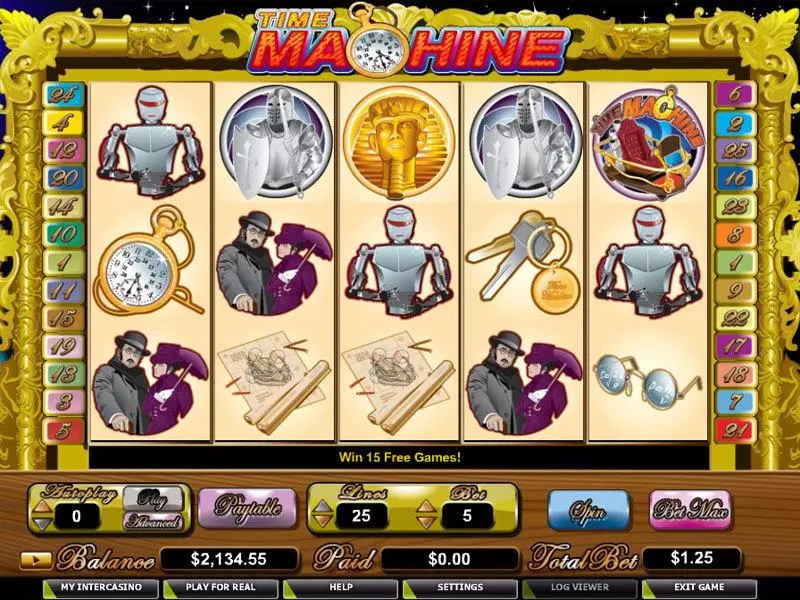 Time Machine Fun Slot Game made by CryptoLogic with 5 Reel and 25 Line