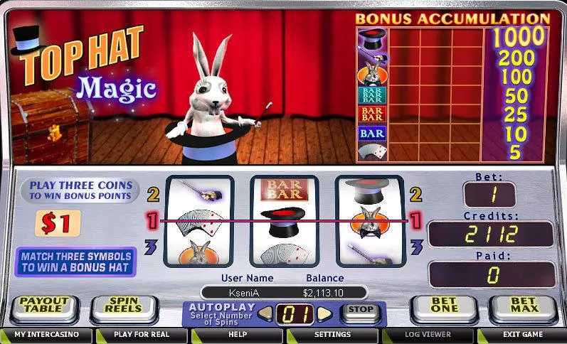 Top Hat Magic Fun Slot Game made by CryptoLogic with 3 Reel and 3 Line