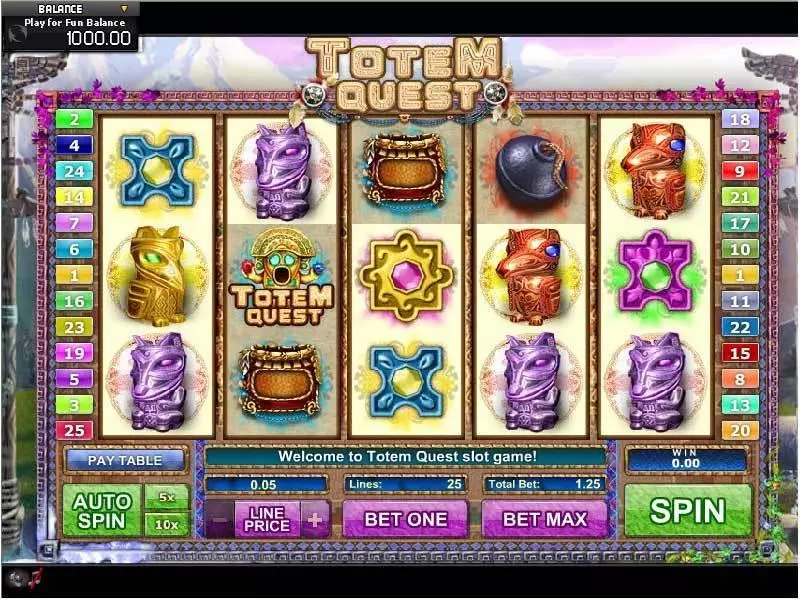 Totem Quest Fun Slot Game made by GamesOS with 5 Reel and 25 Line