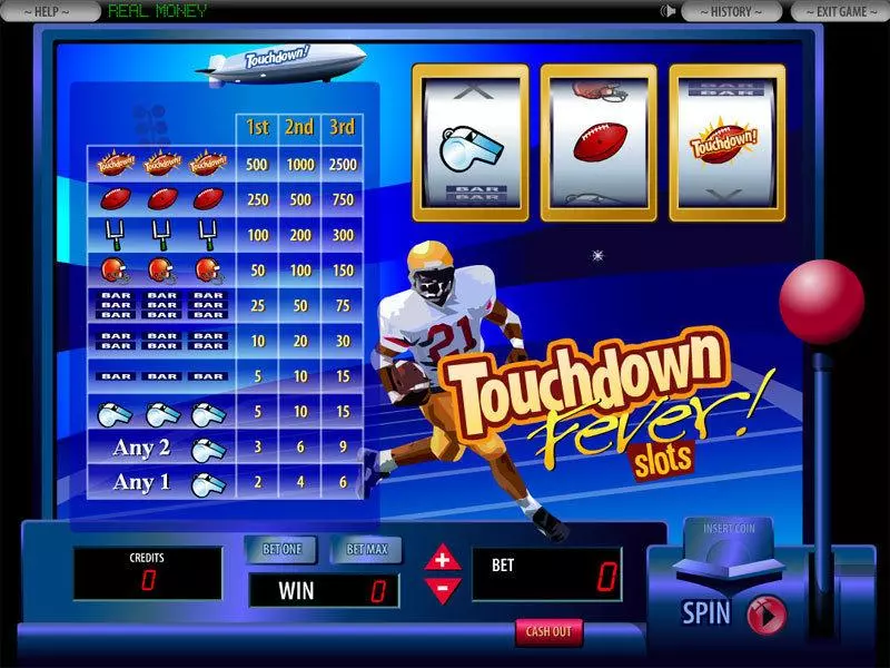 Touchdown Fever Fun Slot Game made by DGS with 3 Reel and 1 Line
