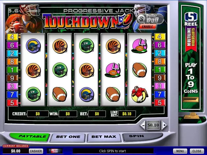 Touchdown Fun Slot Game made by PlayTech with 5 Reel and 9 Line