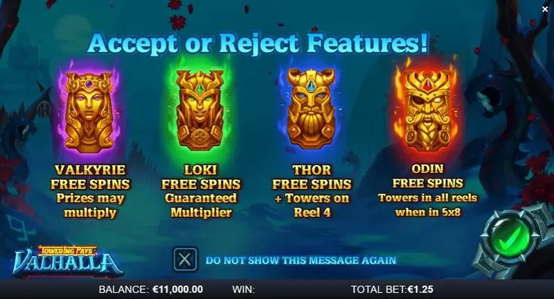 Towering Pays Valhalla Fun Slot Game made by ReelPlay with 5 Reel and 15 Line