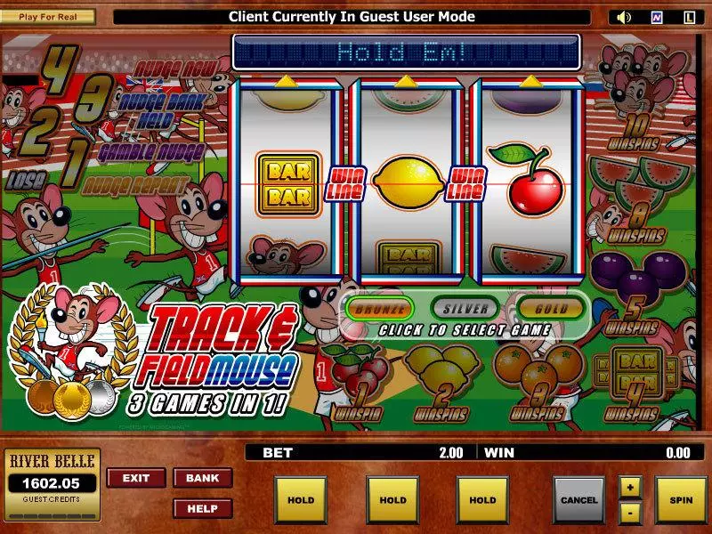 Track and Fieldmouse Fun Slot Game made by Microgaming with 3 Reel and 1 Line