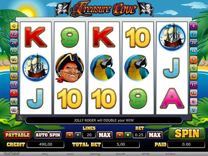 Treasure Cove Fun Slot Game made by bwin.party with 5 Reel and 20 Line