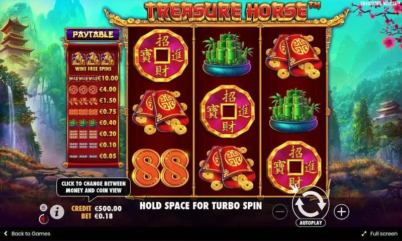Treasure Horse Fun Slot Game made by Pragmatic Play with 3 Reel and 18 Line