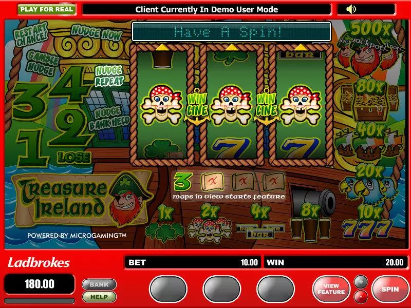 Treasure Ireland Fun Slot Game made by Microgaming with 3 Reel and 1 Line