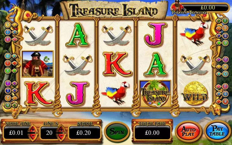 Treasure Island Fun Slot Game made by Inspired with 5 Reel and 20 Line