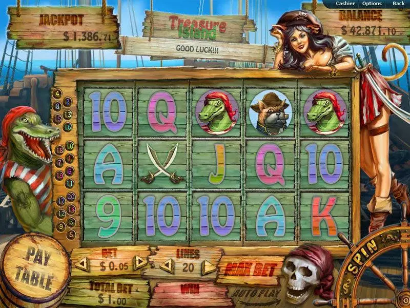 Treasure Island Fun Slot Game made by RTG with 5 Reel and 20 Line