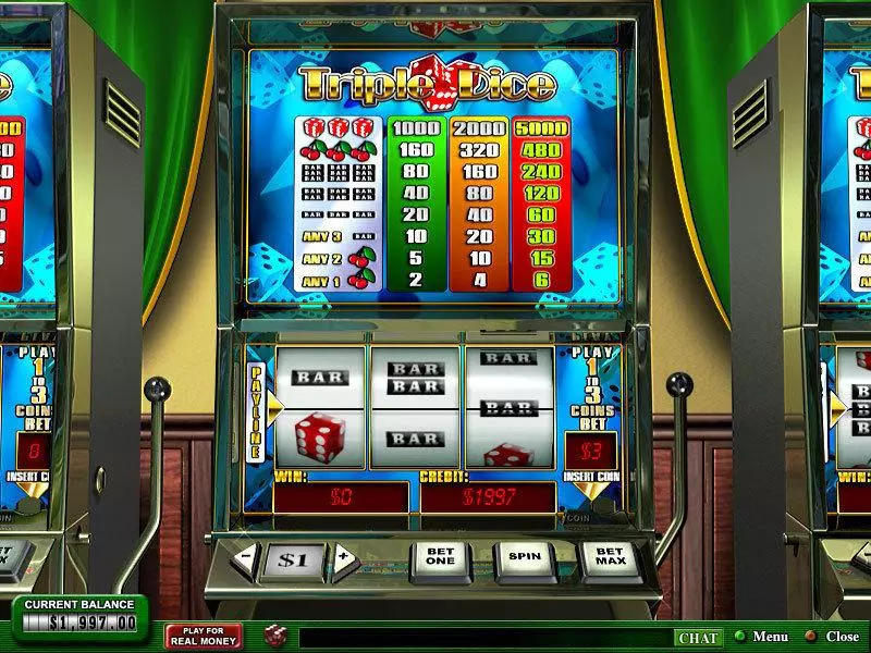 Triple Dice Fun Slot Game made by PlayTech with 3 Reel and 1 Line