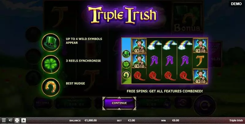 Triple Irish Fun Slot Game made by Red Rake Gaming with 5 Reel and 20 Line