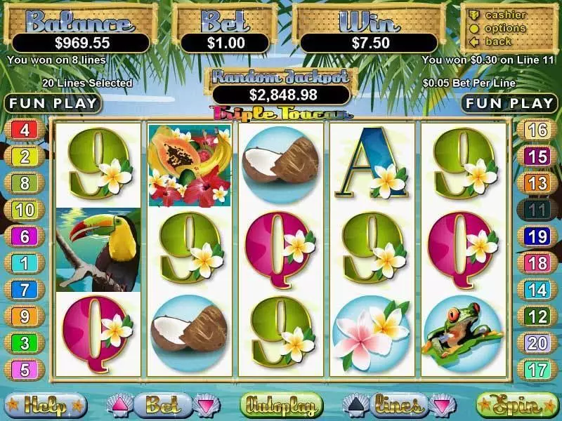 Triple Toucan Fun Slot Game made by RTG with 5 Reel and 20 Line