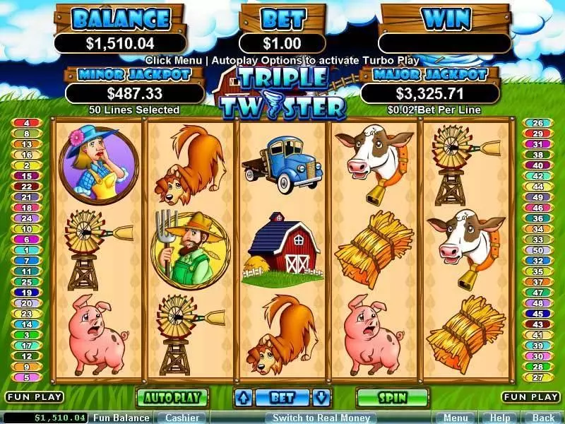 Triple Twister Fun Slot Game made by RTG with 5 Reel and 50 Line