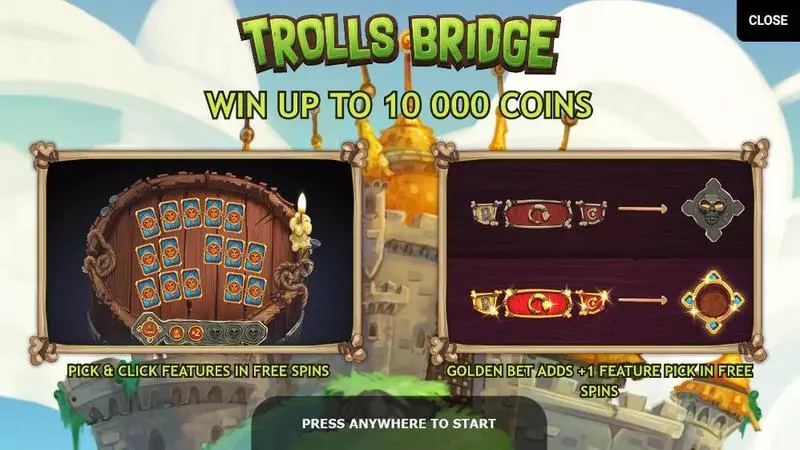 Trolls Bridge Fun Slot Game made by Yggdrasil with 5 Reel and 20 Line