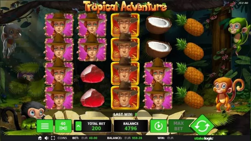 Tropical Adventure Fun Slot Game made by StakeLogic with 5 Reel and 40 Line