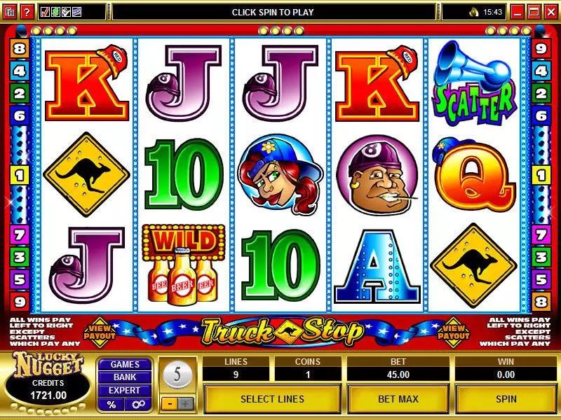Truck Stop Fun Slot Game made by Microgaming with 5 Reel and 9 Line