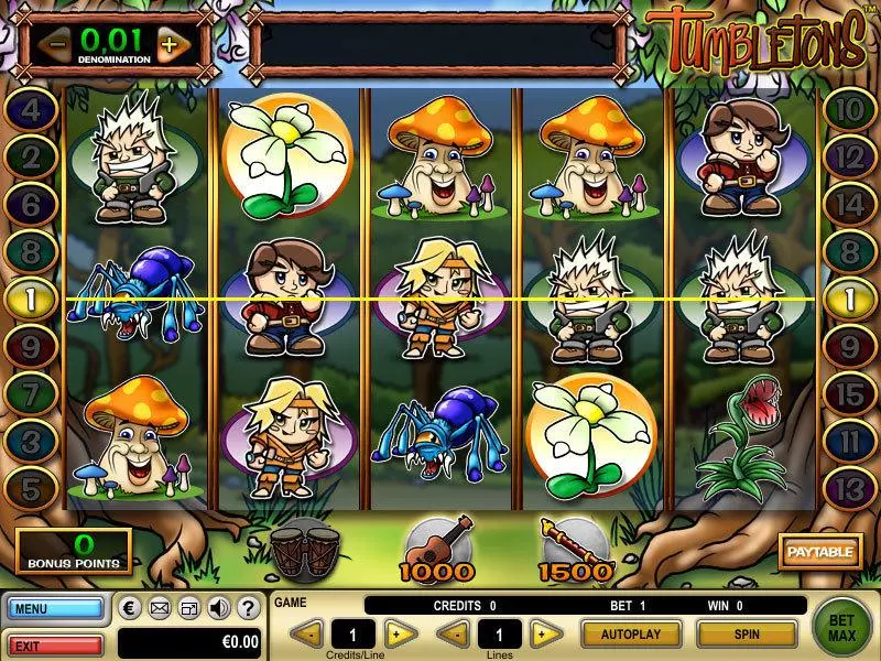 Tumbletons Fun Slot Game made by GTECH with 5 Reel and 15 Line