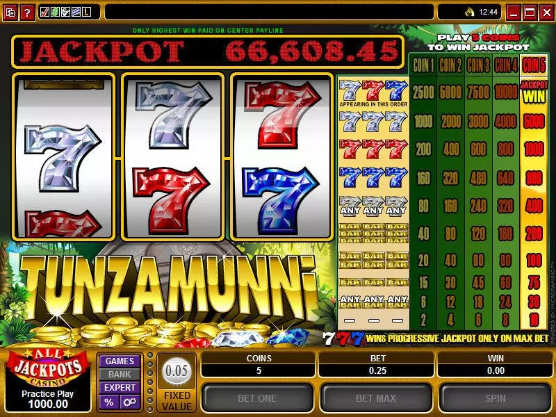 Tunzamunni Fun Slot Game made by Microgaming with 3 Reel and 1 Line