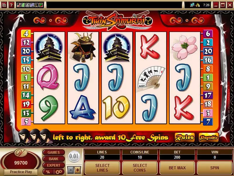 Twin Samurai Fun Slot Game made by Microgaming with 5 Reel and 20 Line