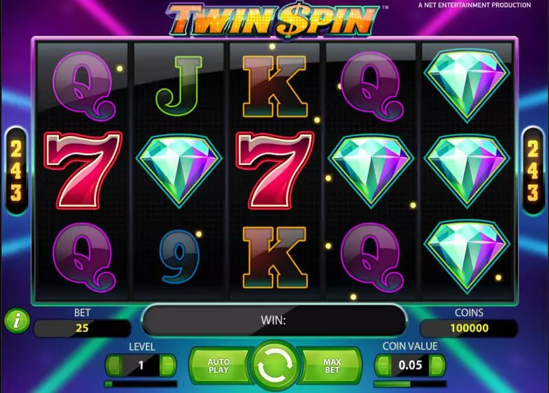 Twin Spin Fun Slot Game made by NetEnt with 5 Reel and 243 Line