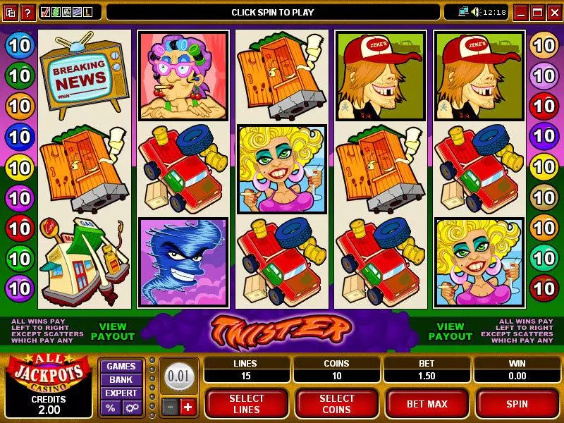 Twister Fun Slot Game made by Microgaming with 5 Reel and 15 Line
