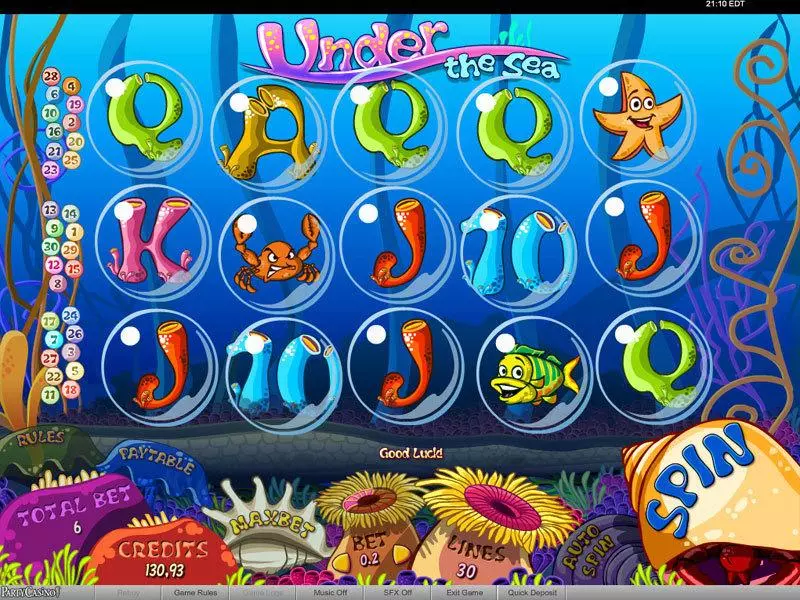Under the Sea Fun Slot Game made by bwin.party with 5 Reel and 30 Line