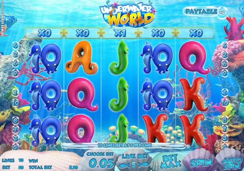 UnderWater World Fun Slot Game made by Sheriff Gaming with 5 Reel and 10 Line