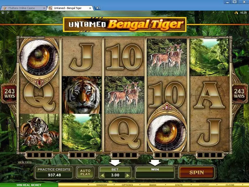 Untamed - Bengal Tiger Fun Slot Game made by Microgaming with 5 Reel and 243 Line